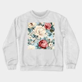 Shabby Chic Flowers Pattern 1 Crewneck Sweatshirt